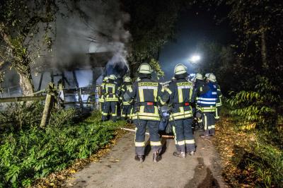 Rudersberg-Steinenberg: Schuppen brennt vollstaendig ab - Brandstifter festgenommen 